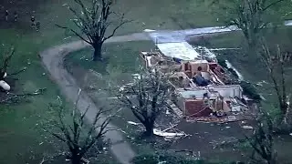 Tornado damage in Cole, Oklahoma on Wednesday, April 19, 2023