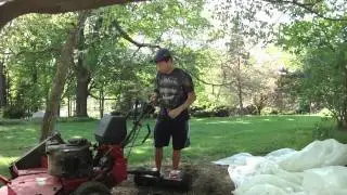 Exmark Metro Lawnmower Engine Start, Cutting Grass