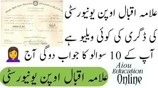 What is the value of Allama Iqbal Open University degree?