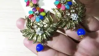 Rs. 240 Golden Oxsidised Earring Amazon Hual try On review Ashkrit 13