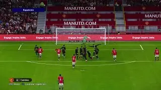 Manchester United 1 - Barcelona 2 (Gol de Bruno Fern&aacute;ndez) Pes 2021