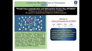WTISD 2022 Webinar on Centre of Innovation forIoT/M2M