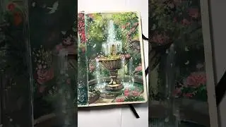 Gouache painting | fountain #art #artwork #gouache #painting #fyp #aesthetic