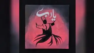 Painting a beautiful Sufi Art on Canvas with Acrylic Paint | Farhan Saeed.