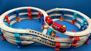9 Minute Satisfying Electric Magnetic Train Wooden Track Car ASMR | Toy Review