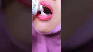 ASMR sweetened condensed milk eating sounds