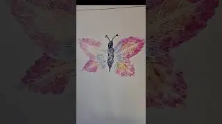 Viral Butterfly Painting  with leaf 🍃 🦋