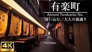 【4K Walk】Tokyo: Yurakucho, Hibiya, Corridor Street & Hidden Alleys | Light & Shadow ASMR