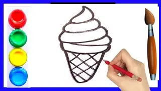 How to draw icecream drawing for beginners । Toddlers । Kids । Kids drawing step by step । 