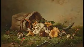 Frame TV Art 4K - Spilled Bag of Wild Mushrooms & Forest Floor - Rustic Charm