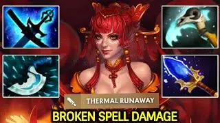 Lina Solo Mid &ndash; Broken Spell Damage One Ult Kill Dota 2