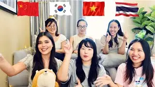Chinese, Korean, Thai & Vietnamese Girls Say Words in Different Languages #polyglot #bangkok
