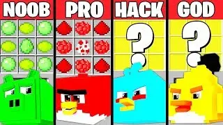 Майнкрафт Битва: ANGRY BIRDS КРАФТИНГ ЧЕЛЛЕНДЖ - НУБ vs ПРО vs ХАКЕР vs БОГ ~ Смешная Анимация
