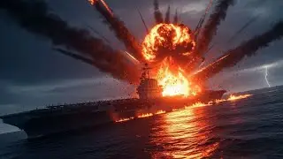 FLOATING BOMB - The 8,000-ton Aircraft Carrier Turned Into a Giant Fuel Bomb