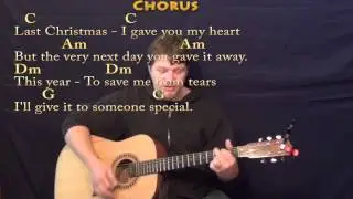 Last Christmas (WHAM!) Strum Guitar Cover Lesson in C with Chords/Lyrics