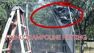 Fixing Loose Trampoline Net With Zip-Ties.