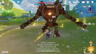 Genshin Impact | Albedo Damage Test -  Def% vs Geo DMG Bonus Goblet
