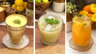 3 types Of Summer Drinks😍 Aam Panna | Kesar Pista Lassi | Orange Mojito | Summer Drinks