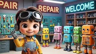 Rainbow Robot Repair Shop 🌈🤖 | Magical Kids Poem & Nursery Rhyme | Educational Cartoon Poem