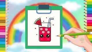 How to Draw Watermelon Juice 🍉🥤 | Easy Watermelon Juice Drawing Step by Step