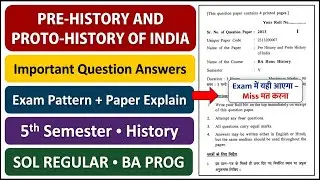 PRE HISTORY AND PROTO HISTORY OF INDIA Important Questions Answers 5th Semester History SOL REGULAR