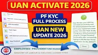 EPFO UAN Number Activate Kaise Kare 2026 | PF KYC Update | New UAN Generate Kaise Kare Full Guide |