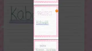 Physical education project/ kabaddi / pe project
