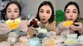 ASMR MUKBANG - MUKBANG SOUND - COLORING MOCHI PARTY