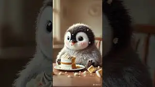 Penguin eating cake #cute #penguin #cuteanimals #cutebaby #animals #penguins #fluffy #relaxing