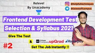 Get PLACED Instantly - Relevel Frontend Development Test 2021 | Syllabus & Selection Process .