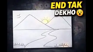 Beautiful Nature Scenery Drawing 🌄 | Easy Landscape Drawing Step by Step