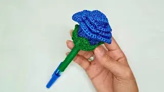 Crochet Rose Pen Making 🌹 | A Handmade Gift of Calm & Thoughtful Relaxation