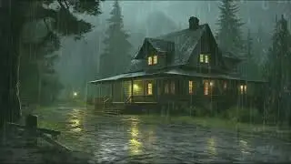 ⚡Heavy Rain Thunderstorm at Night - Terrible Rainstorm & Intense Thunder on Tin Roof of Farmhouse