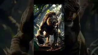 Lion🦁 + Tiger🐅 Hybrid 😱 | Ultimate Liger Power | AI Animal Fusion #shorts