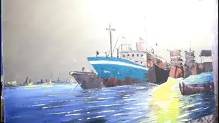 How TO Draw Ship With Oil Color Step By Step{Very Easy}