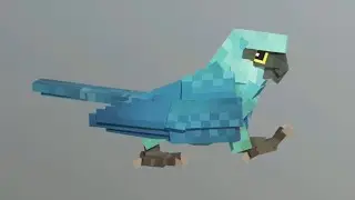 【Minecraft BE】Spix's macaw - animation showcase (Aviancraft: Parrots addon)
