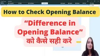 Difference in Opening Balance in Tally Prime| How to check opening balance in Tally Prime|