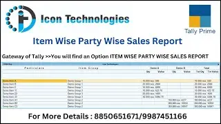 Item Wise Party Wise Sales Report