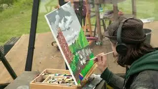 Sky Arts Landscape Artist of The Year S5 Ep4 Ian Leaver Time-Lapse at Herstmonceux Castle full video