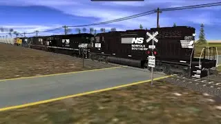 Norfolk Southern Freight Train SD40-2 Leading Long Hood Forward.