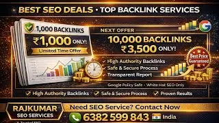 10,000 High Quality Backlinks for ₹3500 | Real SEO Results Explained Tamil Rajkumar SEO service ✅