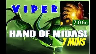 Dota 2 How to Jungle 7.06c - Viper 7 mins Hand of Midas - Radiant Guide