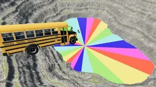 school Bus vs Giant lava pit #beamngdrive #lavagame