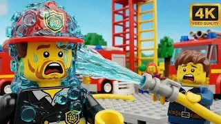 LEGO City Fire Training: Trainee Sprayed the Chief! 💦👨&zwj;🚒