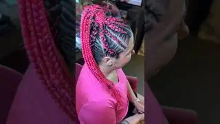 Hot Pink BraidedPonytail 💕🔥 #gabby101 #pinkbraids #hairstyles #braid #colorfulbraids #dutchbraids