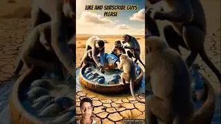 Grandma and goat built a fish house in the desert #ai #goat #grandmother #shorts #youtubeshorts