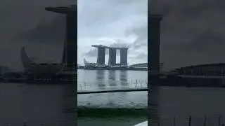 Singapore Skyline on a rainy day #singapore #malaysia #india #indian #travel #rain #viral #shorts