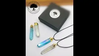 Angel Aura Quartz and Blue Aura Quartz Necklace - Simply Beautiful!