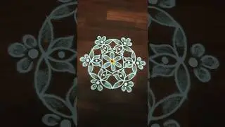 5*3 Beautiful Freehand Flower rangoli designs 🌺#rangoli #freehandrangoli #shorts #youtubeshorts