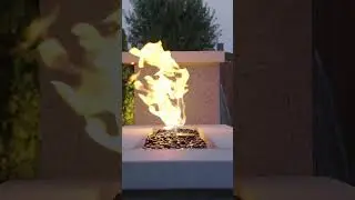 Custom fully automatic fire feature | Swimming pool installation